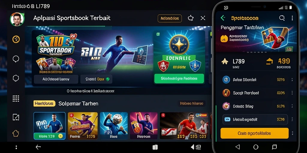 Screenshot utama LI789 menampilkan antarmuka pengguna yang menarik dari aplikasi Sportsbook.