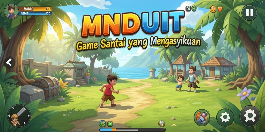 Tampilan gameplay MNDUIT yang cerah dan menarik.