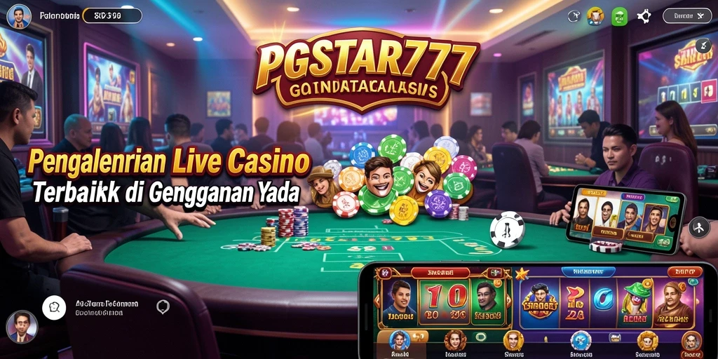 Tampilan gameplay PGSTAR777 dengan dealer profesional dan suasana kasino langsung.