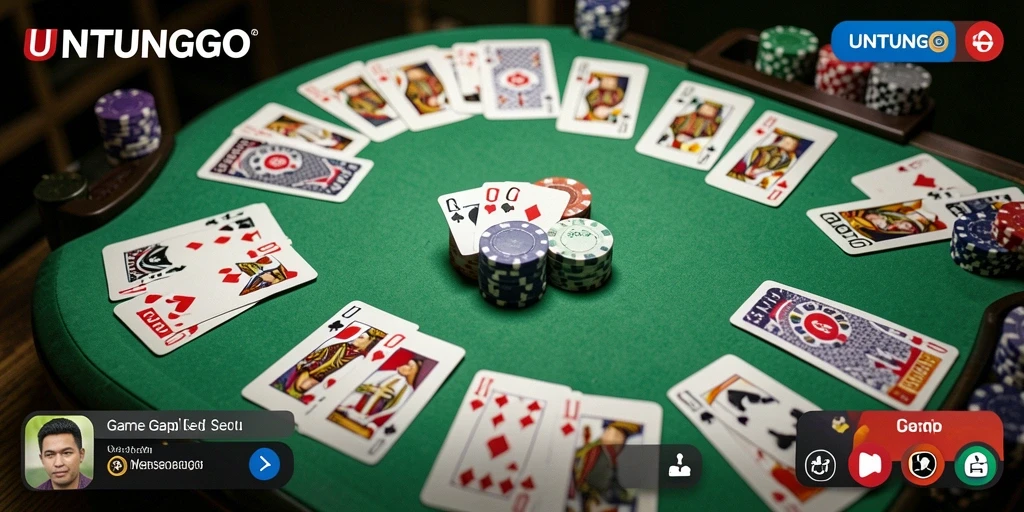 Screenshot UNTUNGGO menunjukkan gameplay Gaple yang seru dan interaktif.